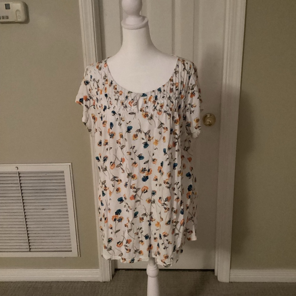 Lands' End Multicolor Floral Blouse